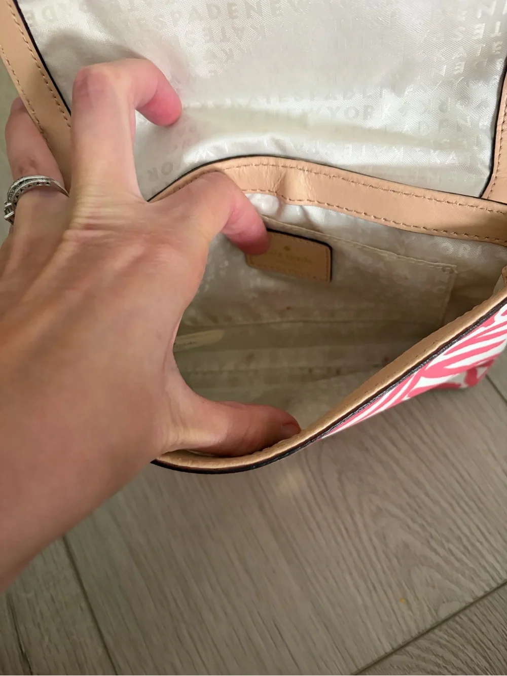 Kate Spade Pink Leaf-Print Crossbody Bag
